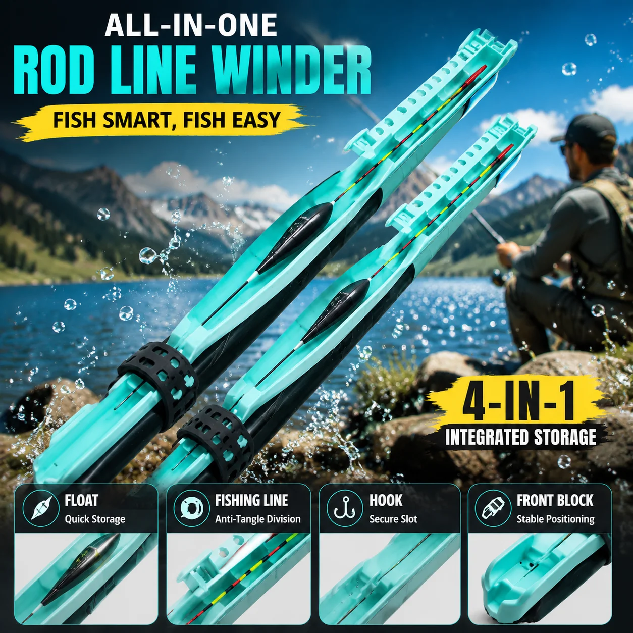 Fishing Line Winder - 4in1 Integrated Fishing Rod Line Winder