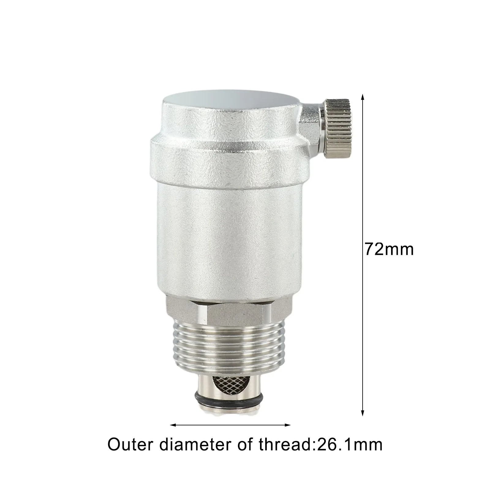 Stainless Steel Automatic Exhaust Valve for Vertical Installation in Water Heating Systems with Pressure Relief Feature