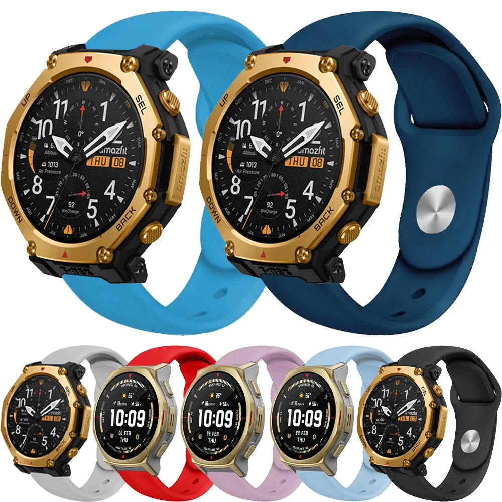 

Мягкий силиконовый ремешок 18/20/22 мм для Amazfit T-REX3 Pro, 48 мм, 44 мм, спортивный дышащий браслет для Amazfit Helio Balance 2/Bip 6, ремень