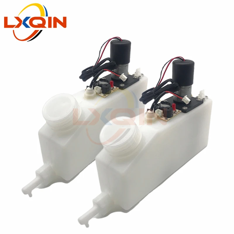 LXQIN 500ml ink cartridge with stirrer motor liquid sensor with alarm for DTF UV printer ink sub tank with muffling