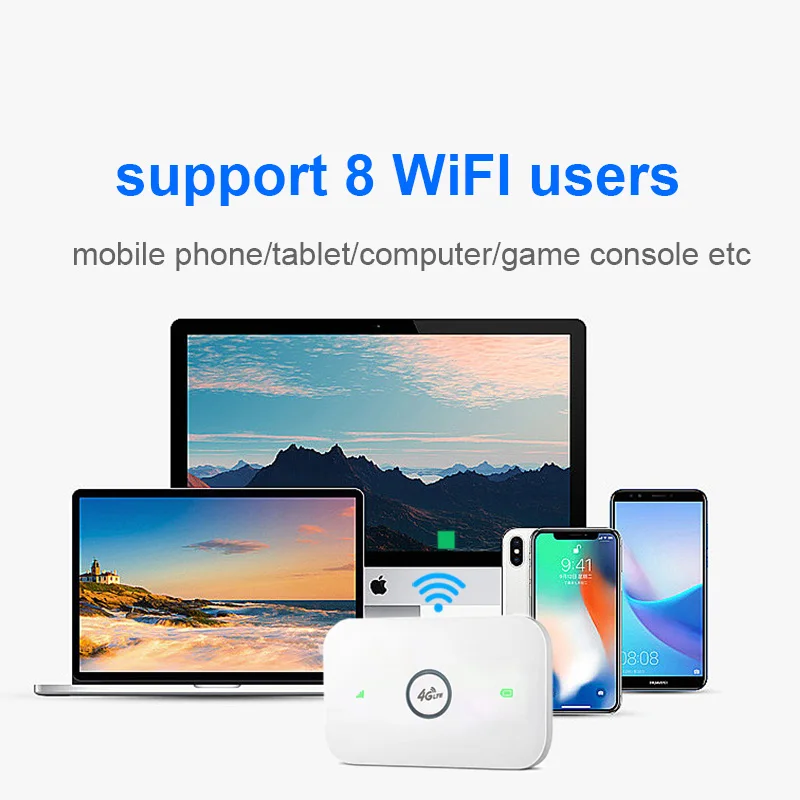 4g Router Wireless Lte Wifi Modem SIM-Karte Router Mifi Pocket Hotspot 8 Wifi Benutzer eingebaute Batterie tragbares WLAN