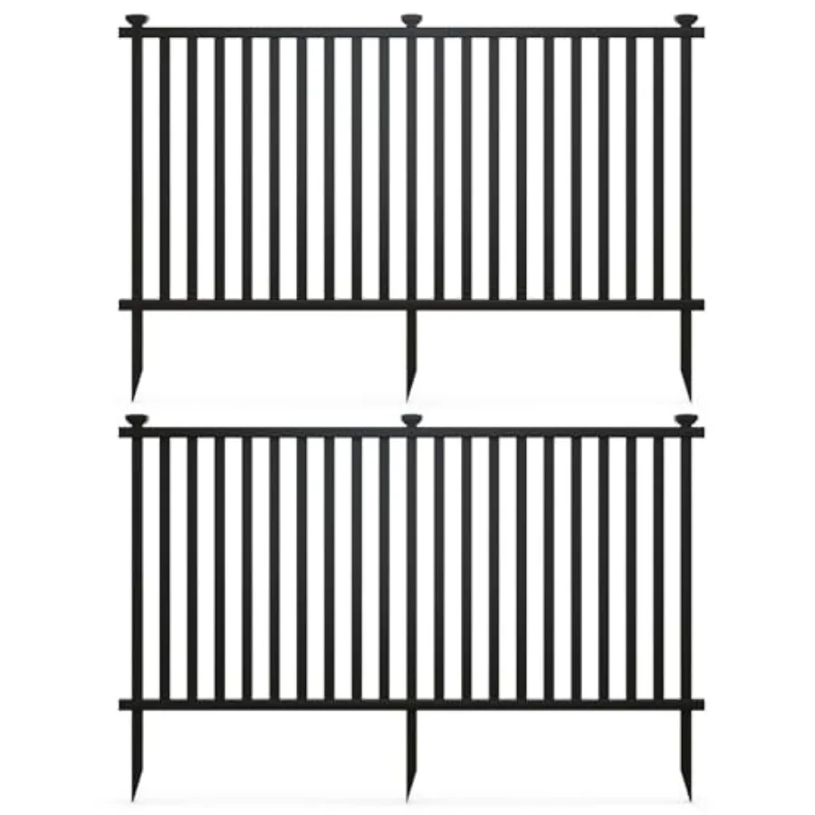 

Уличный экран для защиты от посторонних глаз, 2 панели, 80x37.5 дюймов, виниловый забор-ограждение для двора, патио, сада, с острыми колышками для крепления к земле, защитный