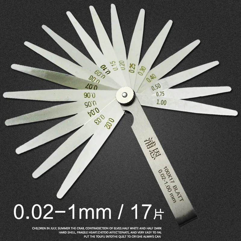 0.02-1.0mm Plug Gauge Stainless Steel Feeler 0.05mm Spacer Shim Plug Gauge Thickness Gauge 17 Stainless Steel Sheet 100mm