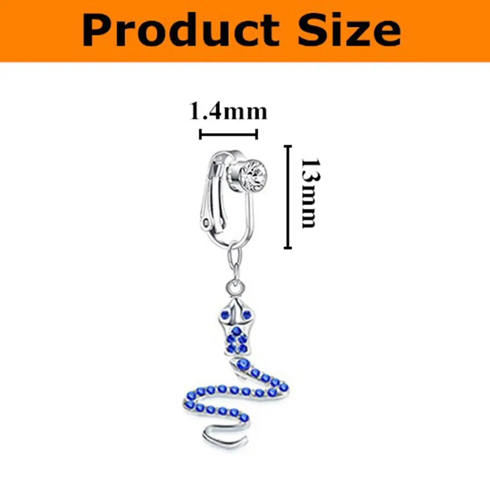 อุปกรณ์เสริมคลิปบนต่างหูกระดูกอ่อนคลิปแหวน Faux Belly Piercing ปลอมแหวนเครื่องประดับ Navel แหวน