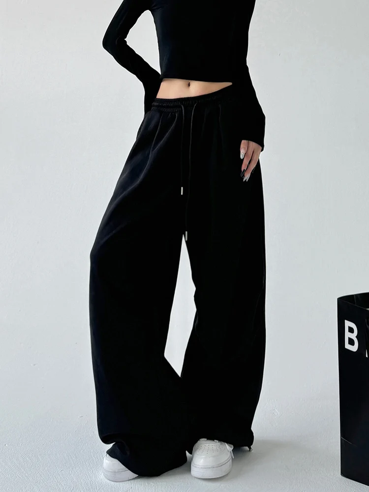 Bla Casual Pants Women's Spring Autumn Loose Wide Leg Cuffed Hiphop Workwear Straight Loose American Sports Pants