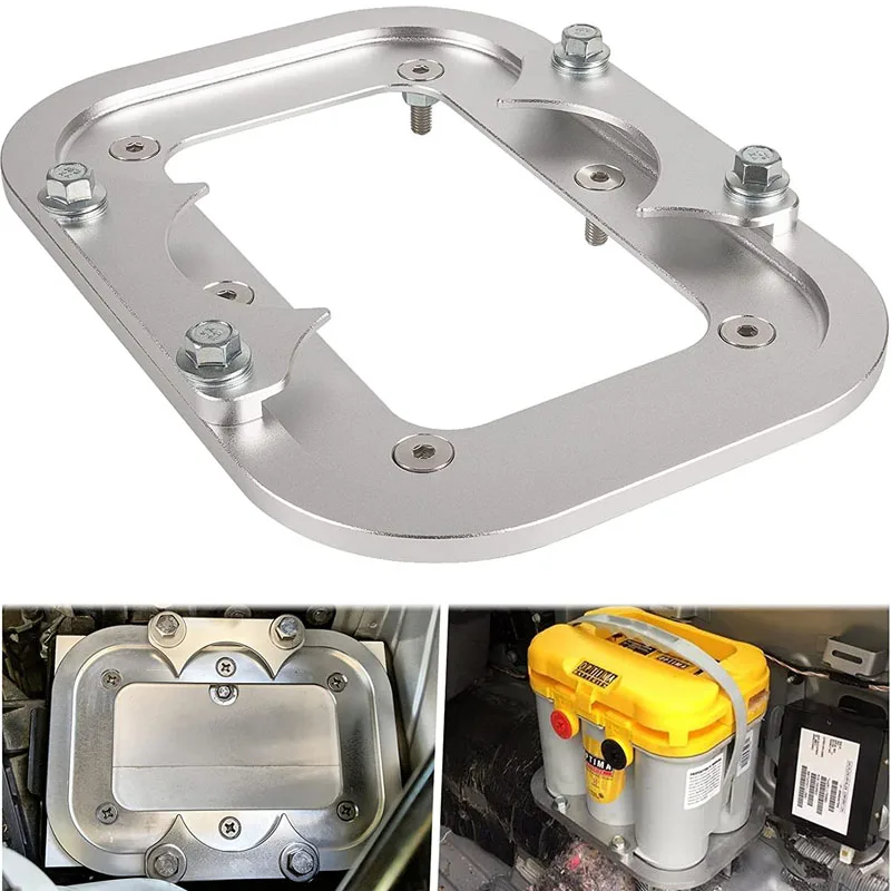 

551183 Billet Aluminum Battery Tray Compatible with Optima Batteries Tray Racing Race Trunk Relocation Box Hold Down Mount 34/78