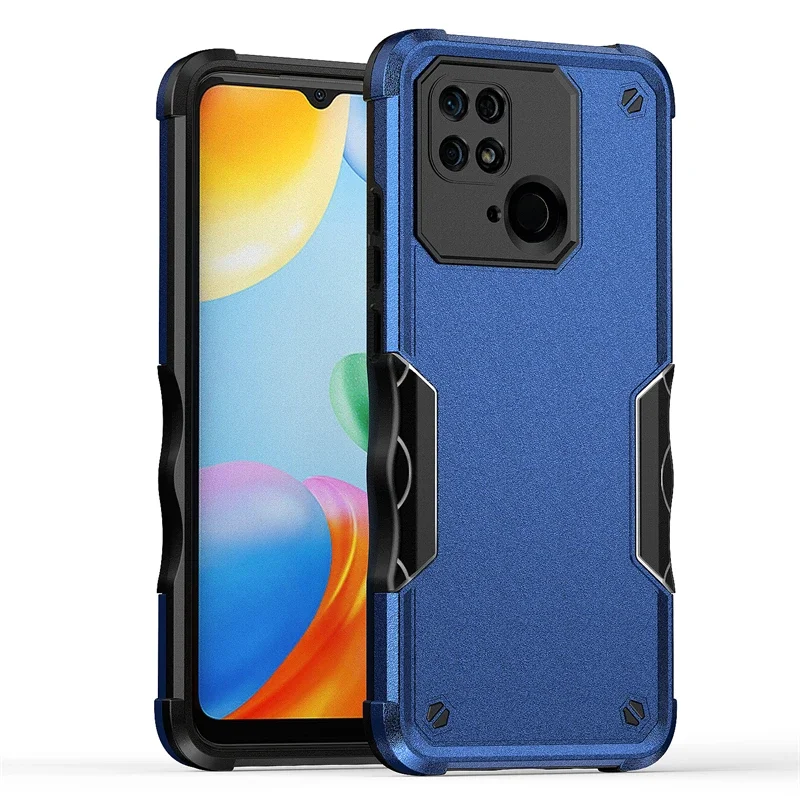 

Противоударный чехол для телефона с плоской броней и военным флагом для Xiaomi Redmi 9C 10A 10C 11A 12C 13C 14C с рамкой из ТПУ, жесткая пластиковая задняя крышка