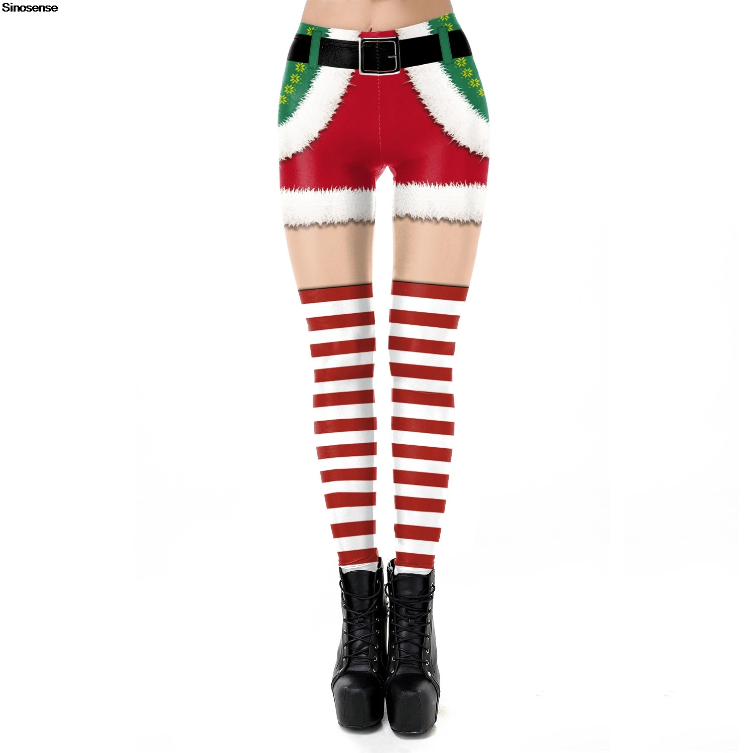 Women's Ugly Christmas Leggings 3D Funny Digital Print High Wasit Holiday Party Tacky Xmas Leggins Stretchy Cosplay Leggings