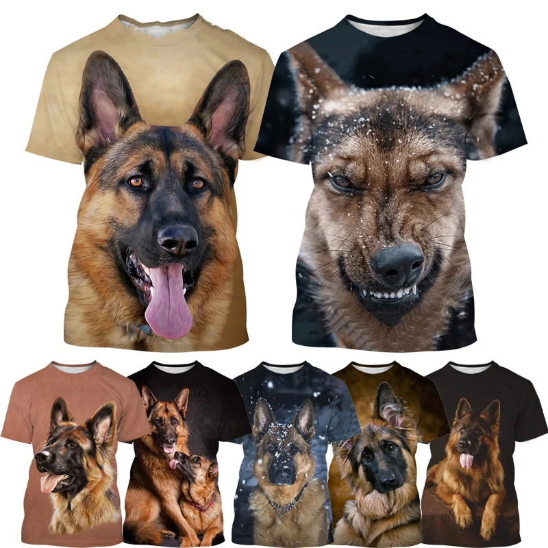 Unisex Funny Dog 3D Printed Cute T-shirt German Shepherd Tops