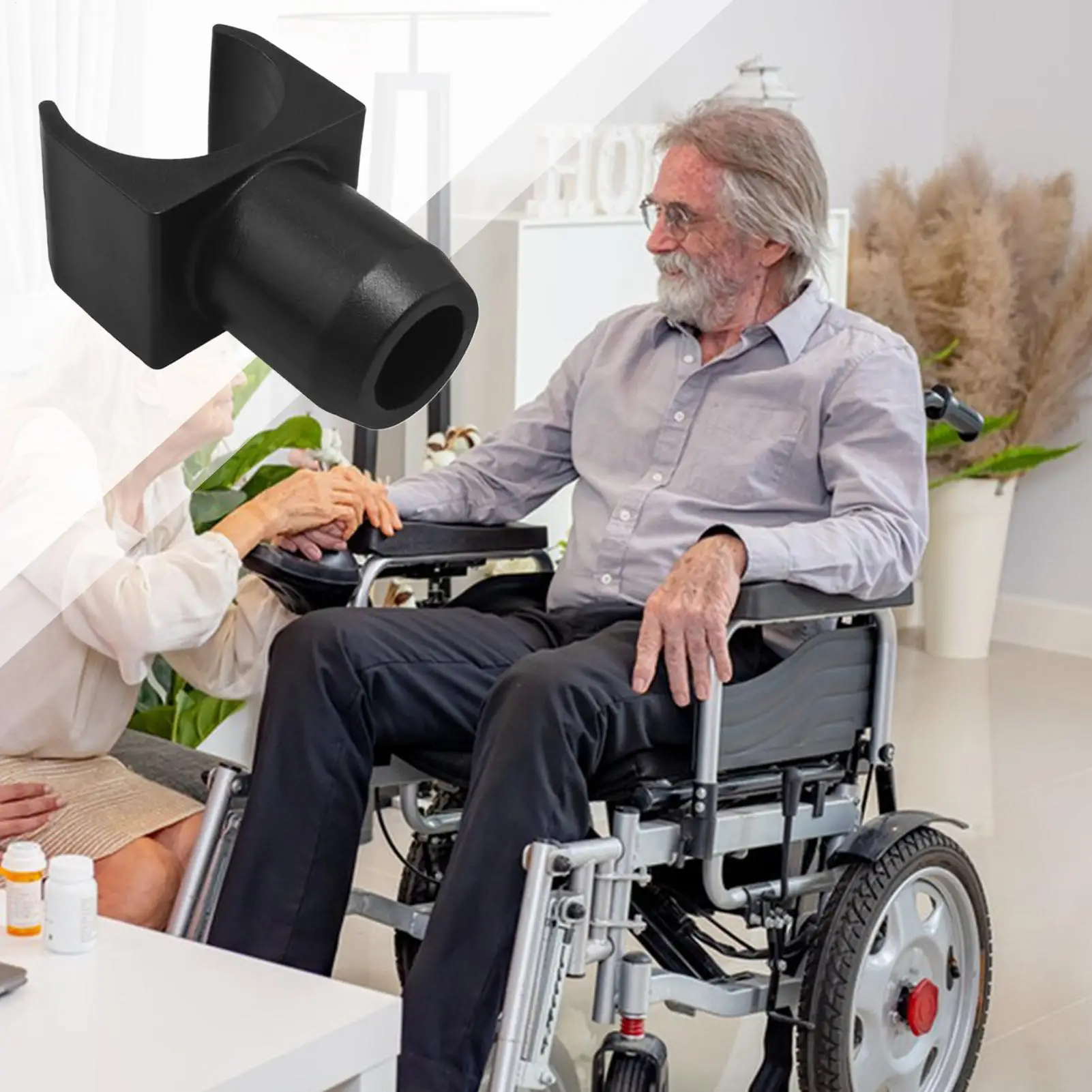 4pcs Wheelchair Rail Slider Set Plastic U-Shaped Wheelchair Seat Rail Guide Replacement Black Wheelchair Accessories