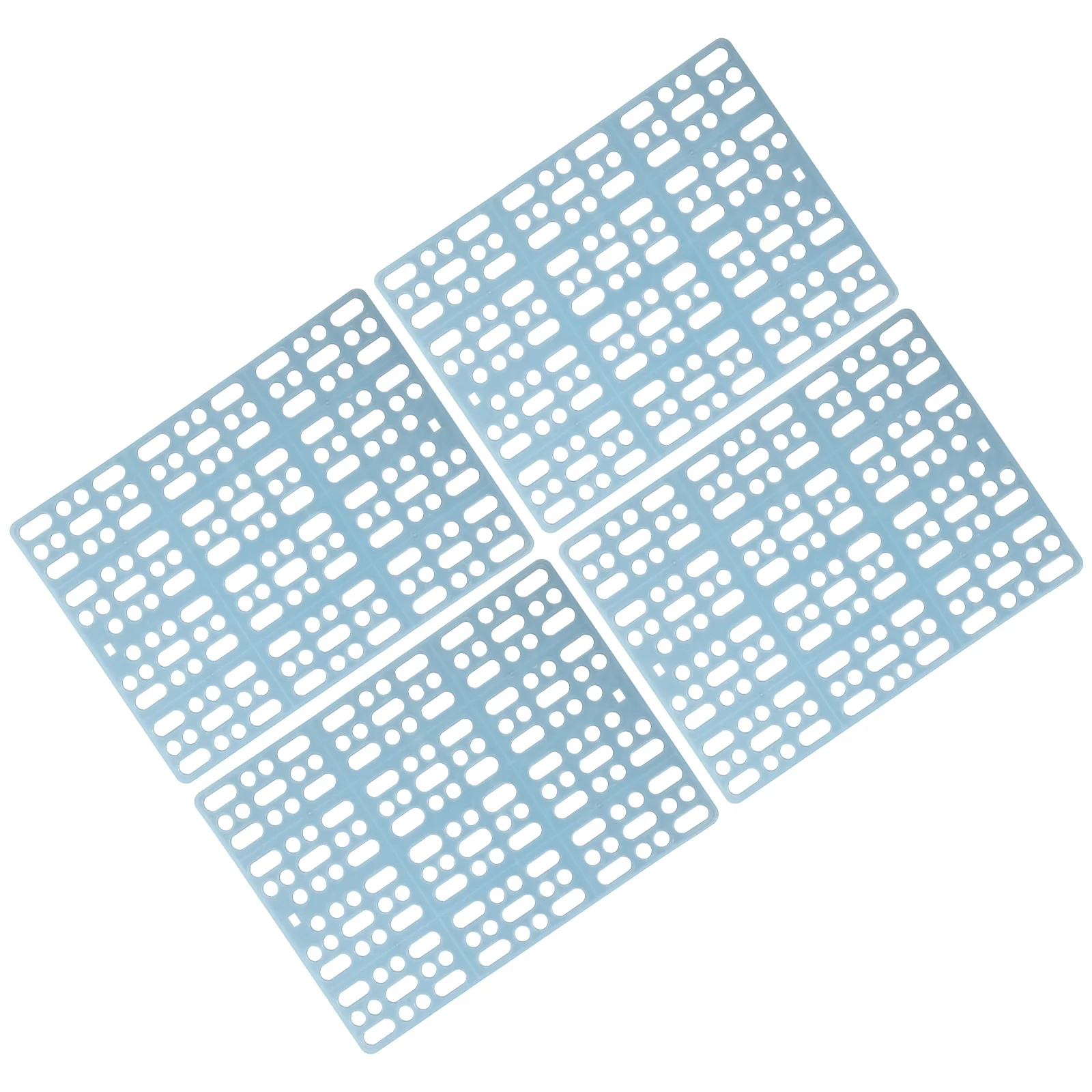 

4 Pcs Foot Pads Rabbit Mats Holes Design Bunny Guinea Pig Cage Cushions Sky-blue Wear-resistant