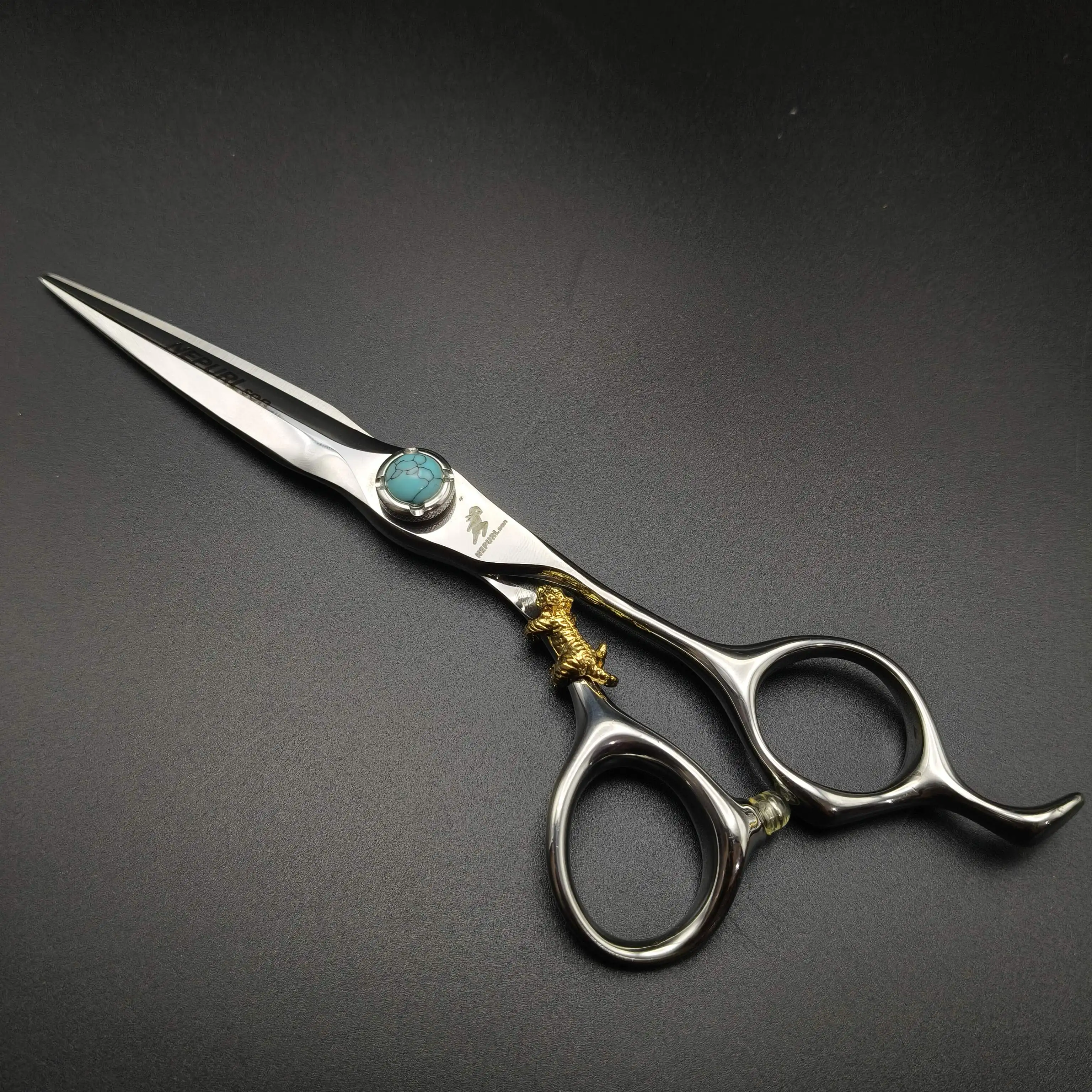 Freelander 6,0-Zoll Professionelle Friseurschere aus 440C Edelstahl mit Damaszener-Muster, Dünne Schere für Friseursalons – Detail 8