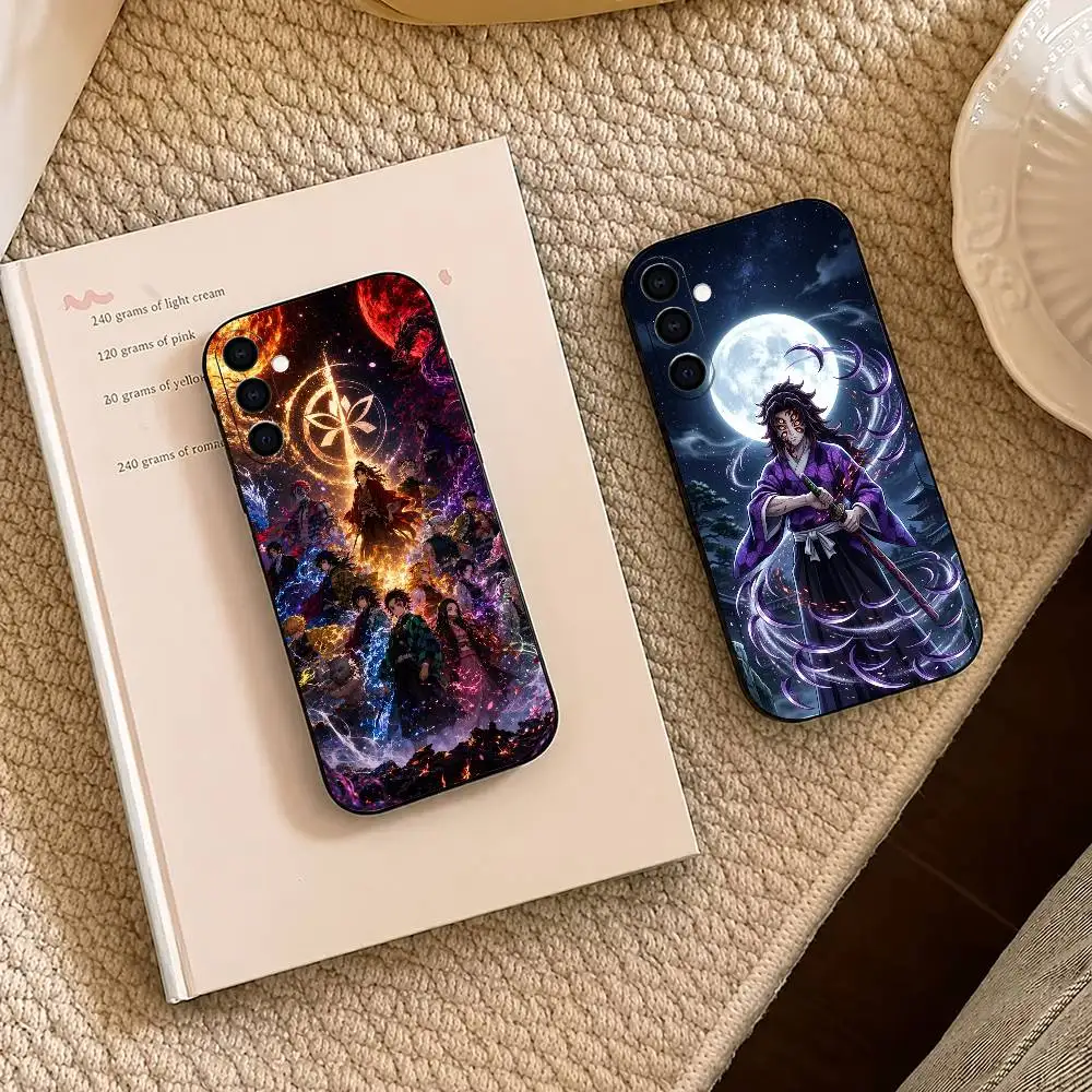 

D-Demon Slayer Kokushibo Muichiro Phone Case For Samsung A73 20,21s,22,31,32,52,53,72 Soft Black Shell