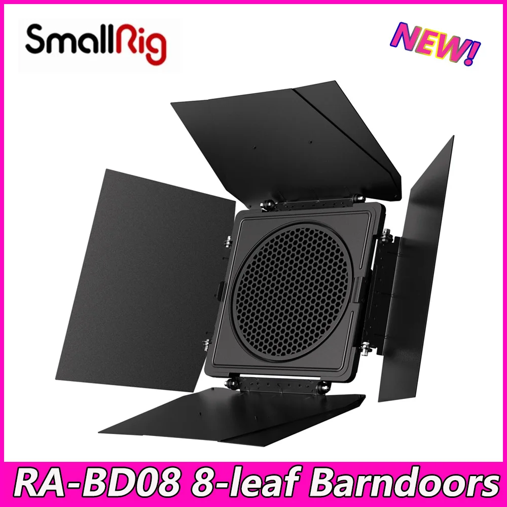 

Smallrig RA-BD08 Bowens Mount 8-leaf Barndoors 4204 Aluminum Alloy Barndoors with Honeycomb Grid for Photography Light