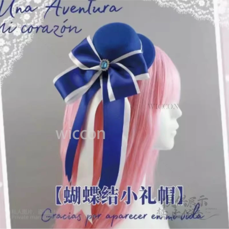 Juego de Anime Furina, disfraz de Cosplay, sombrero, accesorios, sombrero, sombrero blanco Furina, pelucas, pelo sintético resistente al calor, fiesta de Halloween