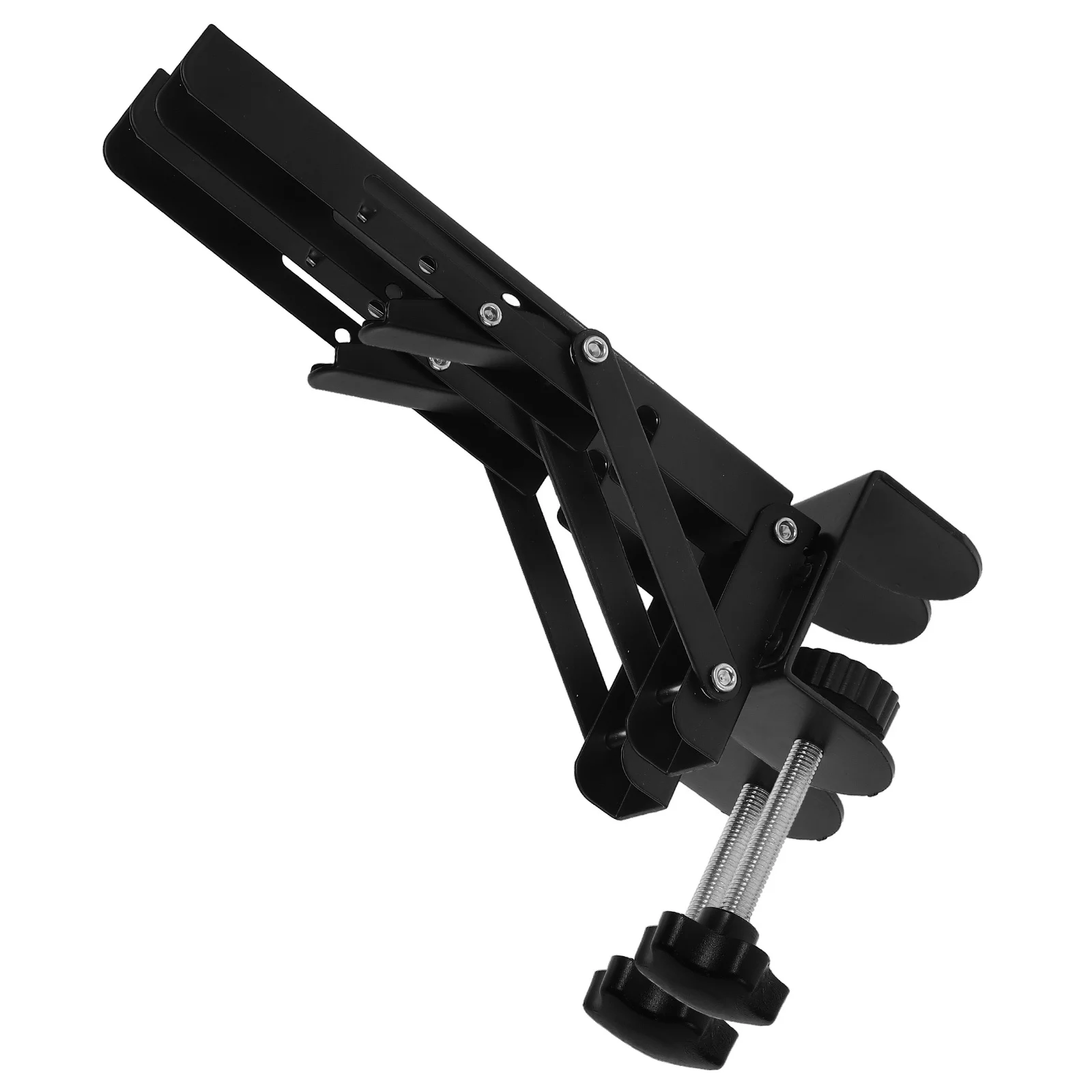 

2pcs Adjustable Desktop Clamp Shelf Arm Rest Support No Drill Installation Stainless Steel Desk Extender Tray For Computer Desk