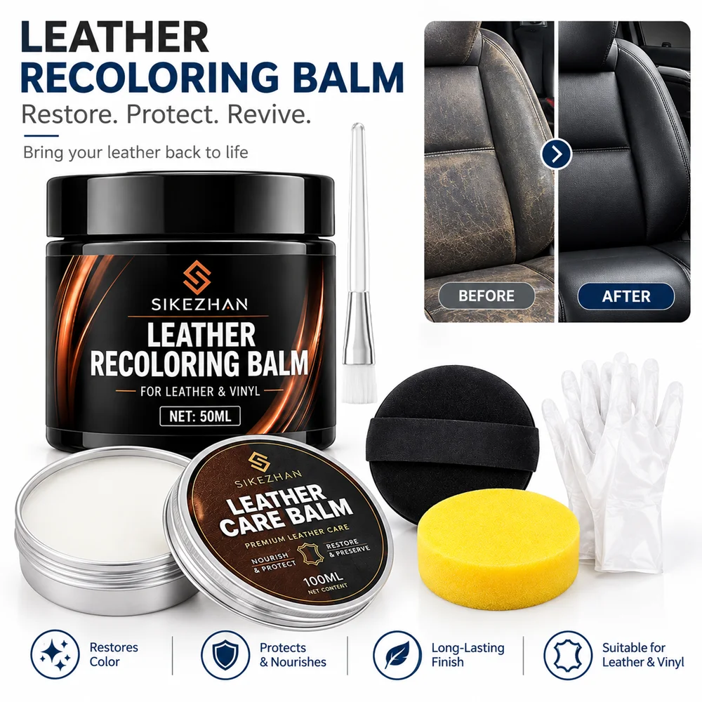 Car Care - Leather Recoloring Balm and Care Wax