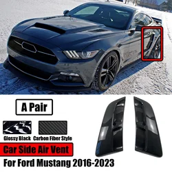 2PCS For Ford Mustang 2015-2023 Car Side Air Vents Rear Fender Outlet Scoop Trim Door Exterior Rear Window Shutter Louver Cover