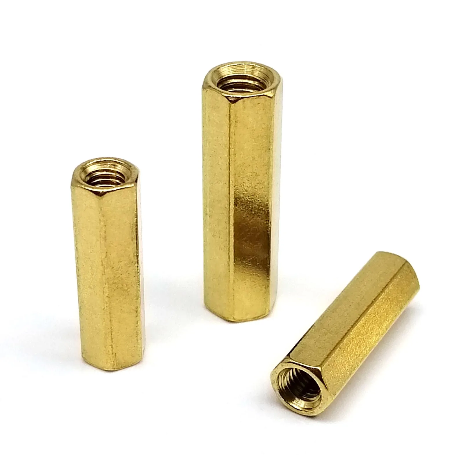 HZYUEGOU M2 M2.5 M3 M4 M5 M6 Länge 2-80mm Massiver Messing-Kupfer-Sechskant-Abstandshalter Säule Weiblicher Abstandshalter für Leiterplatten und Motherboards – Detail 3