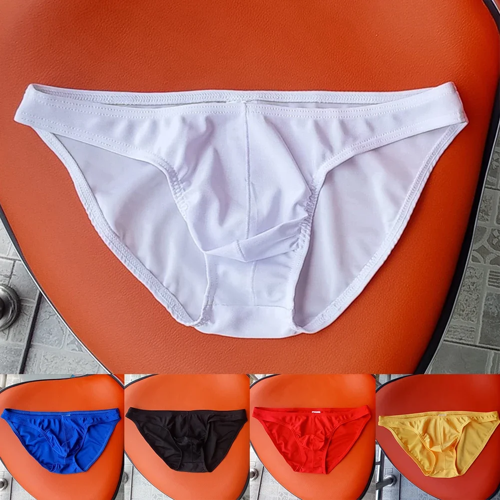 

Sexy Men Brief Underwear Low Waist Brief Ice Silk Pouch Panties Male Comfortable Bikini Underpants 2025