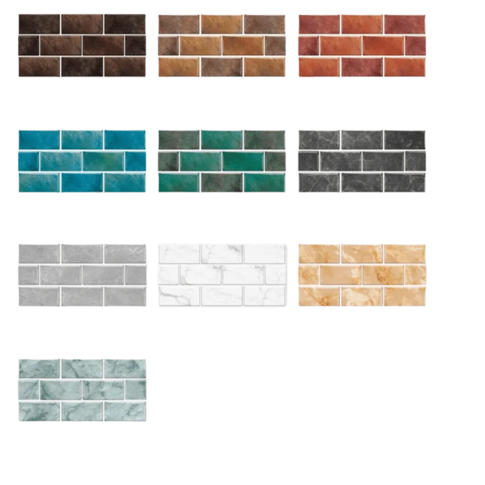 6pcs Self-Adhesive Tile Stickers PVC Peel and Stick Peel Stick Wall Decals Waterproof Wear-Resistant Wall Stickers