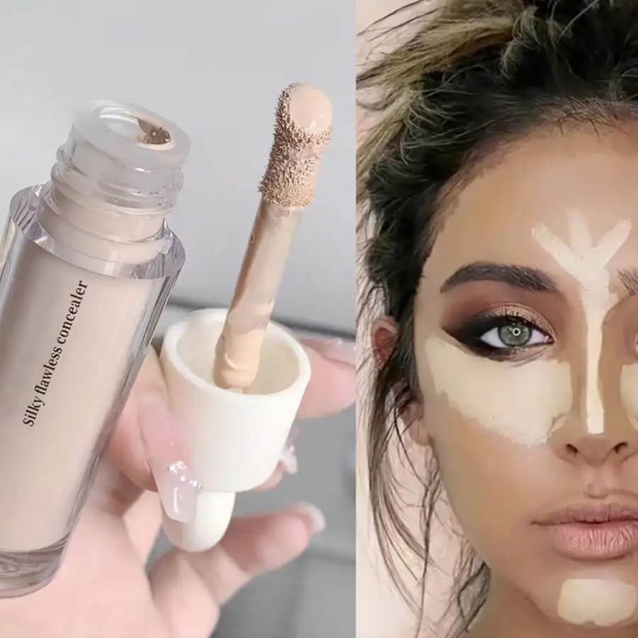 Silky seamless concealer for lasting coverage of acne spots and dark circles under the eyes concealer