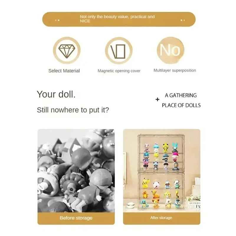 1 قطعة علبة عرض أكريليك للمقتنيات صندوق أكريليك شفاف عرض لشخصيات الحركة لعبة وصندوق أعمى ألعاب الساق الزاهي بوبمار #4