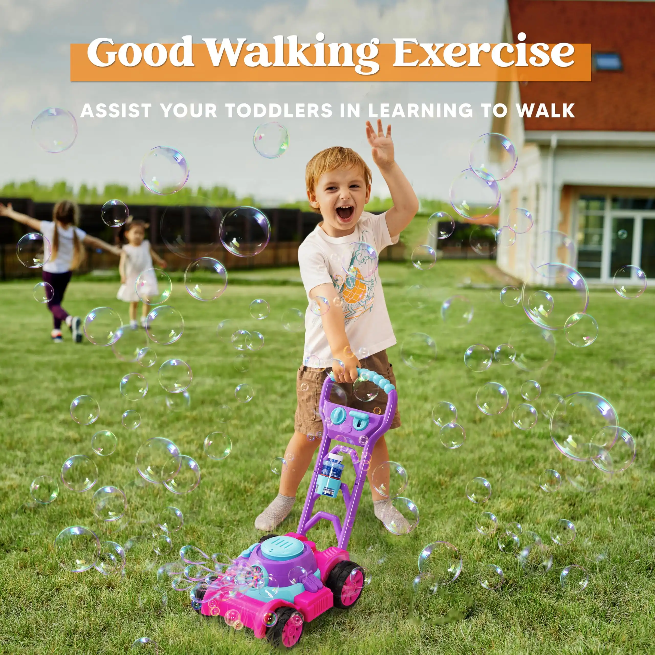 JOYFY cortacésped de burbujas, - Kids Outdoor Lawn Mower reseña y precio
