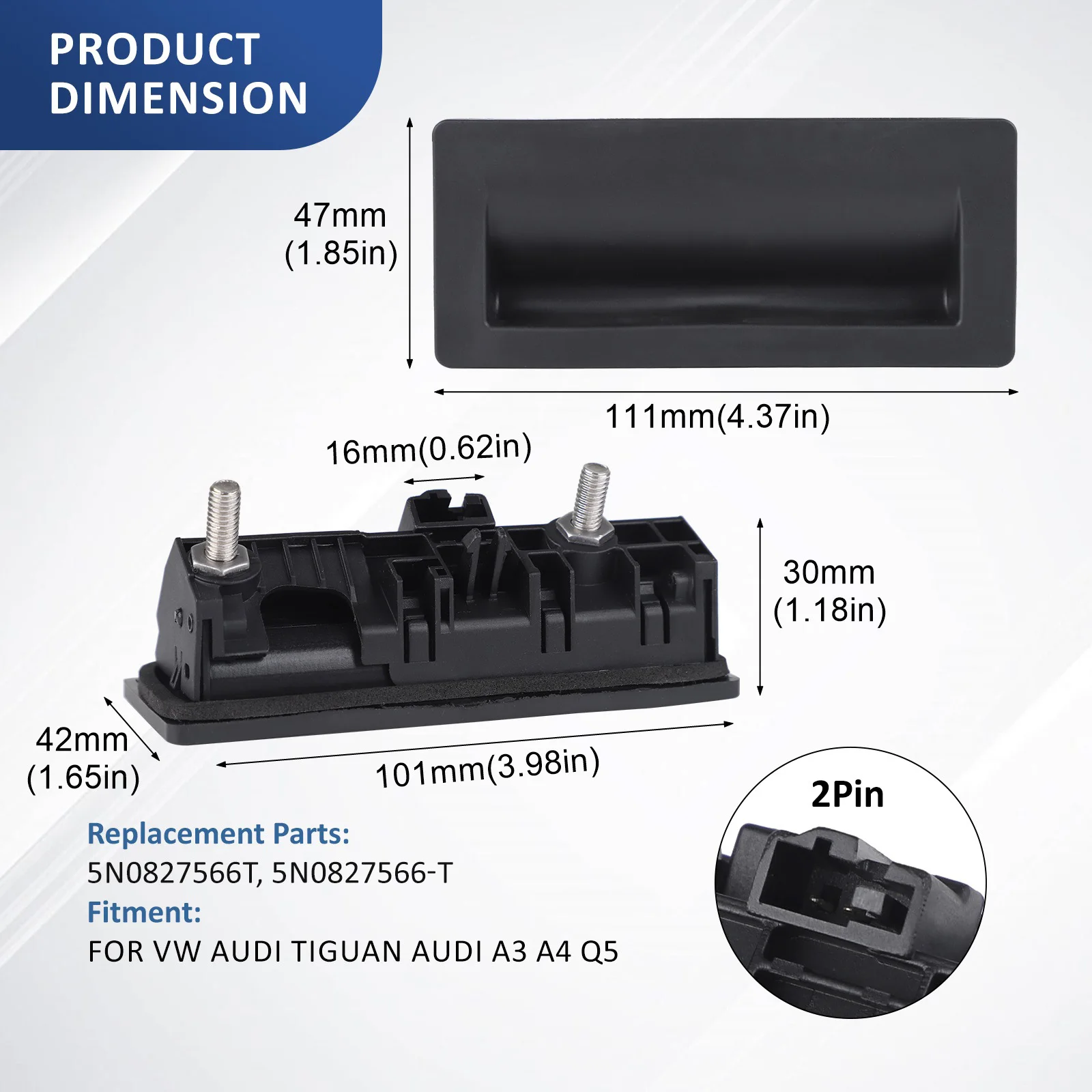 CNSPEED Tailgate Handle Switch 5N0827566T For VW Jetta Caddy Golf