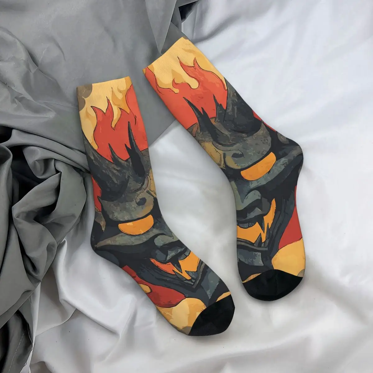 

Носки на все случаи жизни с японской маской Они, повседневные длинные носки для мужчин и женщин, подарки на День святого Валентина