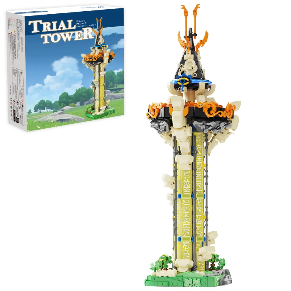 Tower of Trials Building Kit with Light String, Zelda Block Model Series, Home Decor and Office Art, Boys, Adults, Bricks, Toys