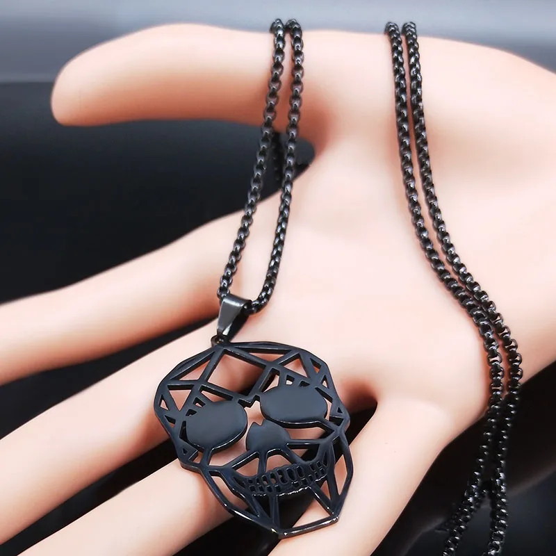 Goth Cool Skull Neck Pendant Stainless Steel Chain Necklace Hip Hop Rock Necklaces Jewelry acero inoxidable joyeria N3023S02