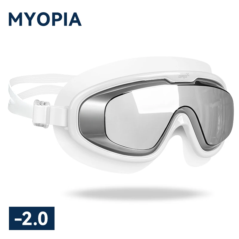 COPOZZ Swimming Goggles Myopia Men Women Electroplate Anti-fog UV Protection Waterproof Adult Professional Swimming Glasses