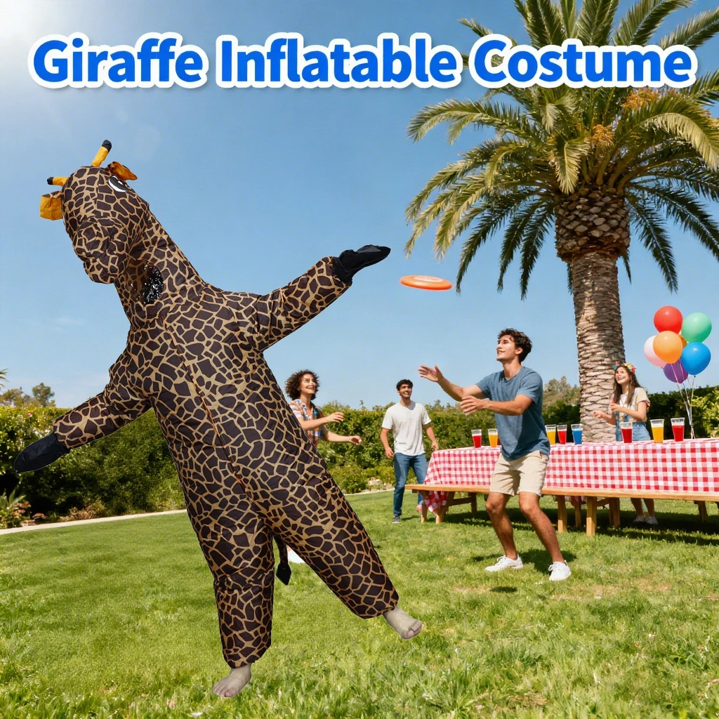 الزرافة نفخ زي التميمة موكب الكبار شخصية تأثيري هالوين ملاهي حفلة عيد ميلاد مجموعة