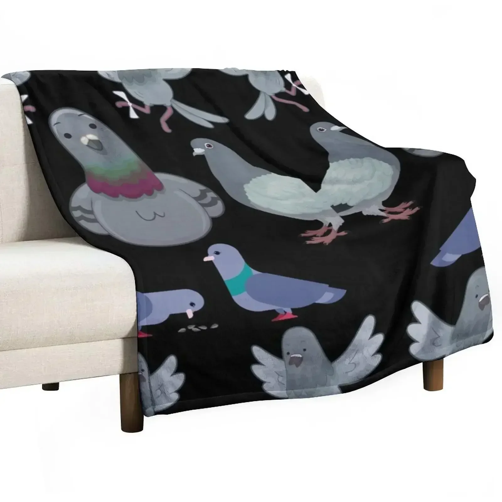 

Pigeon pattern-Best gift for for pigeon lovers Throw Blanket Soft Thermals For Travel wednesday Flannel Fabric Blankets