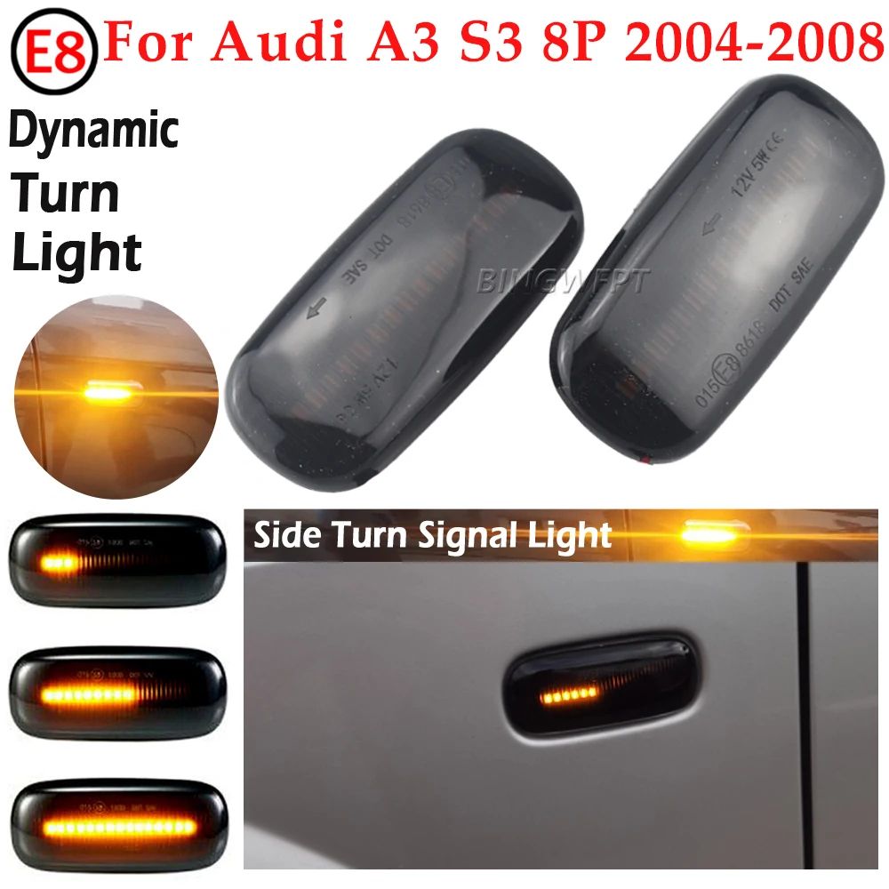 Flowing LED Dynamic Turn Signal Light For Audi A3 S3 8P A4 B6 B8 B7 S4 RS4 A6 S6 C5 Side Marker Flashing Indicator