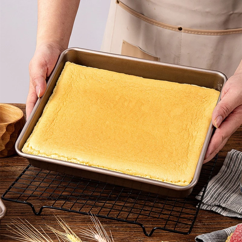 Rectangular Bread Pan Golden Non Stick Carbon Steel Loaf Cake Deep Bakeware Mold Pastry Biscuits Tray DIY Baking Supplies