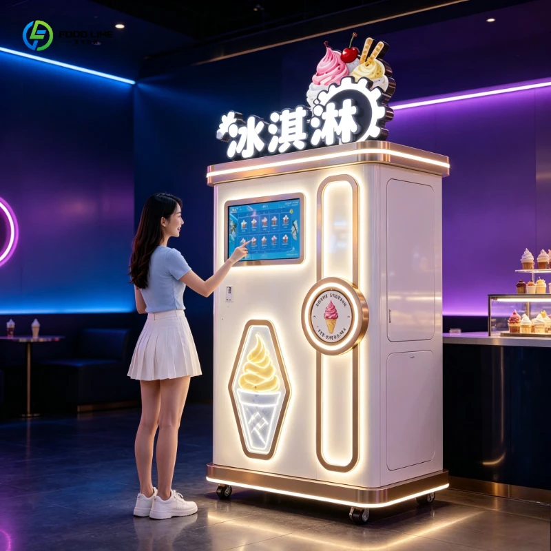 FL Automatic Ice Cream Machine Robot Bulks Vending with QR Code SDK Function Direct From Manufacturer