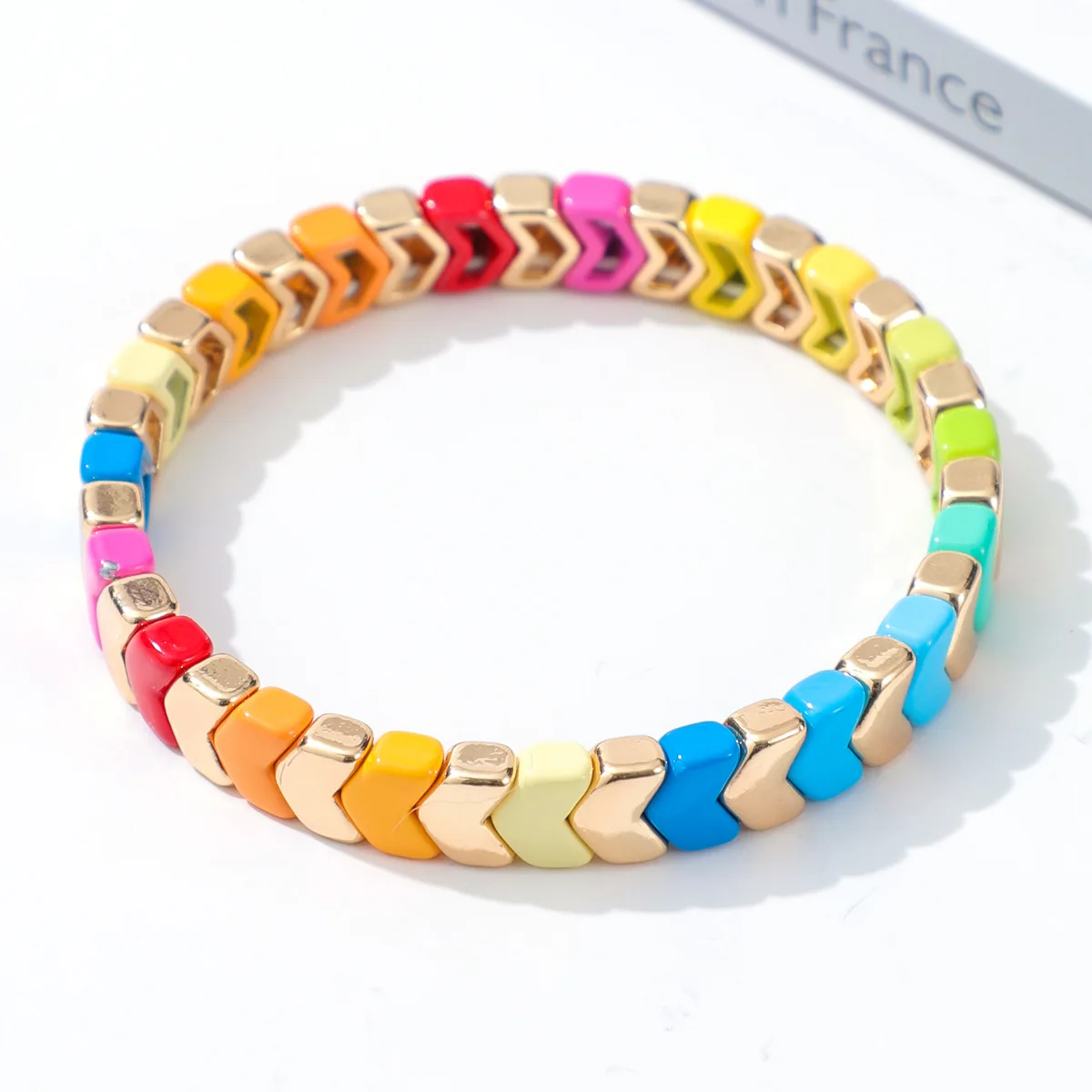 New Color European American Bohemian Trend Fashion Enamel Women's Bracelet Arrow Color DIY Paint Stretch Female Bangle Jewelry