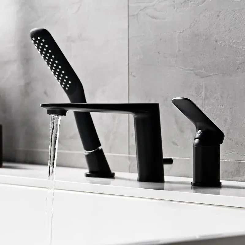 

Shower System Modern Black Bathroom Cold And Hot Mixer Faucet Bath Faucet Tap Bathtub Shower Set Water Taps