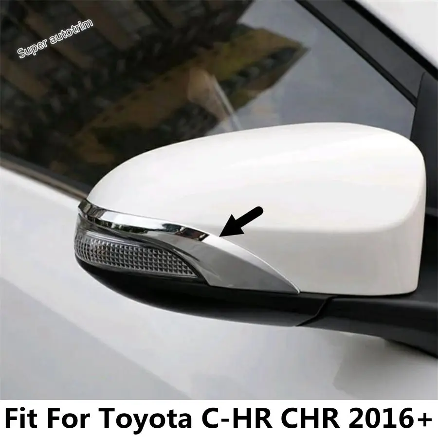 

For Toyota C-HR CHR 2016 - 2021 Car Side Door Rearview Mirror Strip Decoration Cover Trim ABS Chrome Accessories Exterior Kit