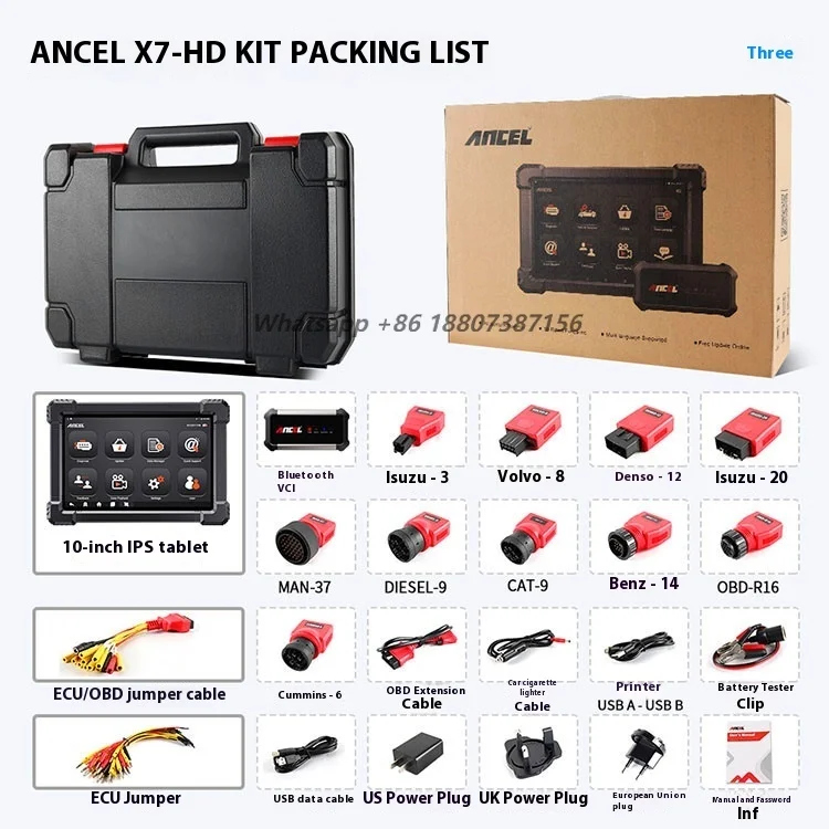 ANCEL X7HD  Heavy Truck Diagnostic Equipment Agricultural Engineering Machinery Detection  Instrument for Testing