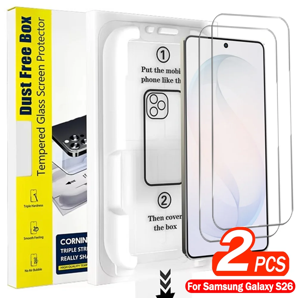 

1-2pcs Easy To Install Tempered Glass Screen Protector for Samsung Galaxy S26 Plus/S26 Ultra Dust Free HD Clear Protective Film