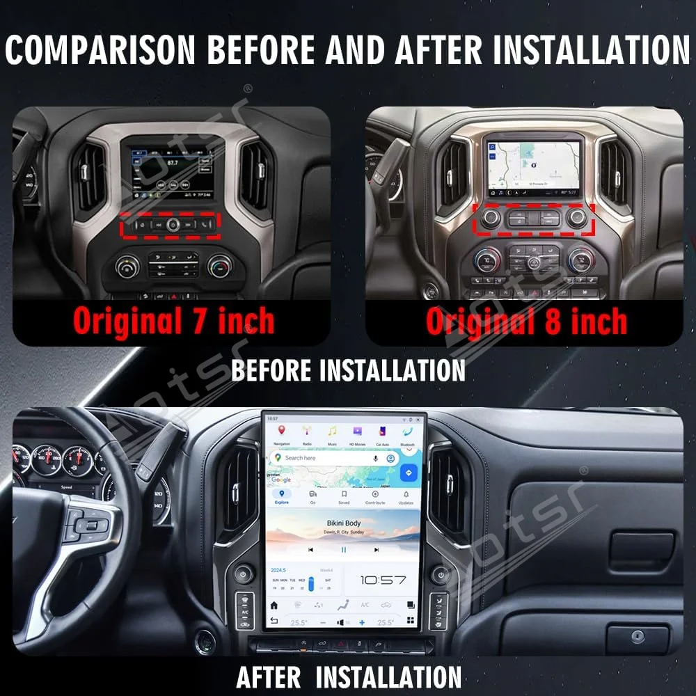 15.6 Inch Android 13 Wireless Carplay For GMC Sierra Chevrolet Silverado 2019-2023 Car Radio GPS Navigation Multimedia Player