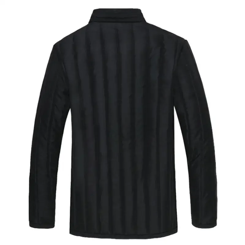 Inverno collo maschile di mezza età sezione sottile giacca imbottita in cotone cappotto sottile uomo papà giacca imbottita in cotone fodera in lana di cotone Xl-4Xl