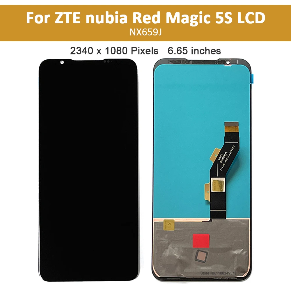 Imagem -02 - Lcd Display Digitalizador Assembly com Frame Original Touch Screen Painel Substituir Zte Nubia Red Magic 5s 665