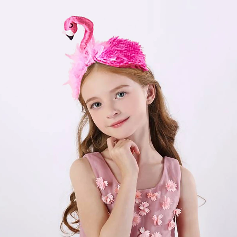 Flamingo Crown Headband Mermaid Shell Headpiece Hair Hoop Adults Kids Birthday Hair Accessories Hawaiian Tropical Party Decor