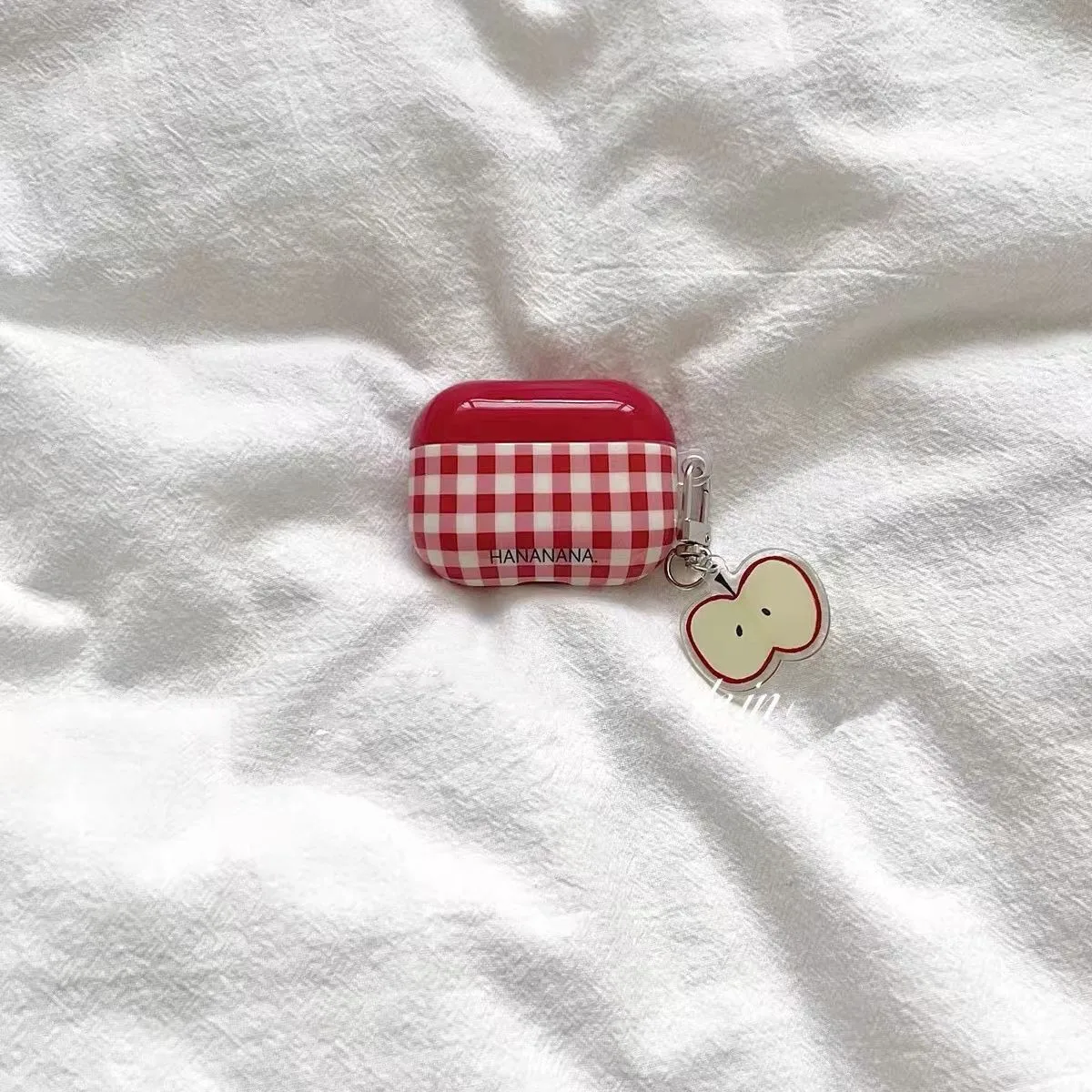 Ins Aesthetic Red Plaid Color Block Earphone Case Fit Apple AirPods 2 3 4 AirPods Pro 2 Protective Cover