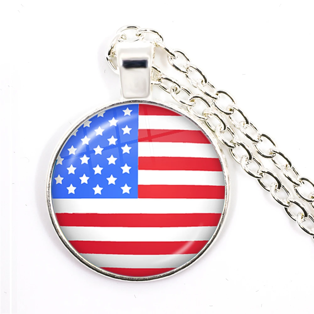 National Flag Necklace Korea,Serbia,Russia,Slovenia,Argentina,United States,Turkey,Spain,Dominica Pendant Jewelry For Women Girl