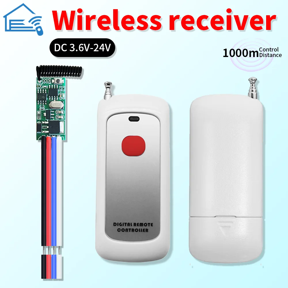 

DC 5V 9V 12V 315MHz RF wireless remote remote remote control 1CH switch receiver module LED door electromagnetic computer button
